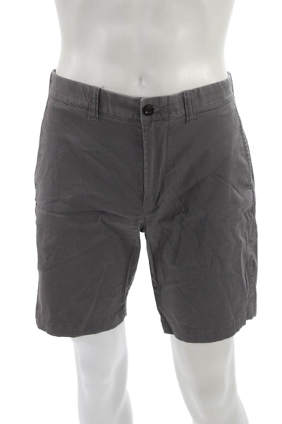 J Crew Mens Chino Shorts Gray Cotton Blend Button Size 31