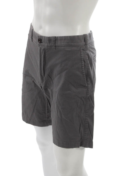 J Crew Mens Chino Shorts Gray Cotton Blend Button Size 31