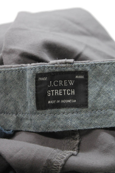 J Crew Mens Chino Shorts Gray Cotton Blend Button Size 31