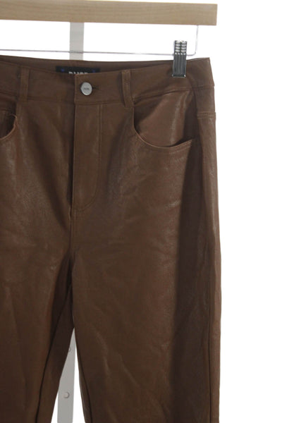Paige Womens Dress Pants Brown Polyurethane Button Inseam 28 Size 26