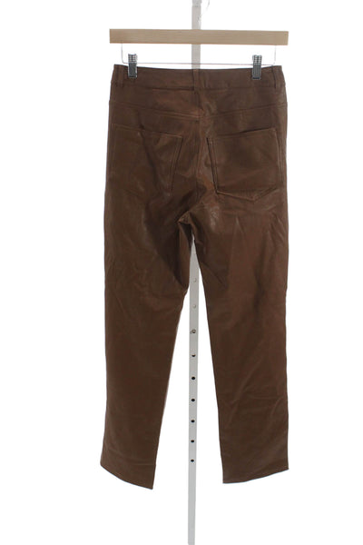 Paige Womens Dress Pants Brown Polyurethane Button Inseam 28 Size 26