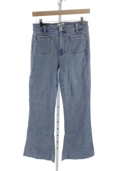 Paige Women Flared Jeans Blue High Rise Cotton Blend Inseam 30 Size 26