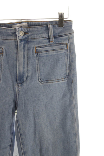 Paige Women Flared Jeans Blue High Rise Cotton Blend Inseam 30 Size 26