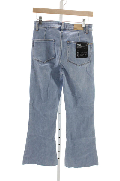 Paige Women Flared Jeans Blue High Rise Cotton Blend Inseam 30 Size 26