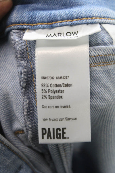 Paige Women Flared Jeans Blue High Rise Cotton Blend Inseam 30 Size 26