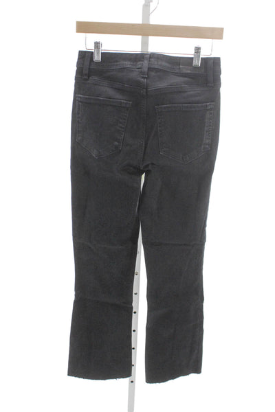 Paige Women Straight Jeans Black High Rise Cotton Inseam 26 Size 26