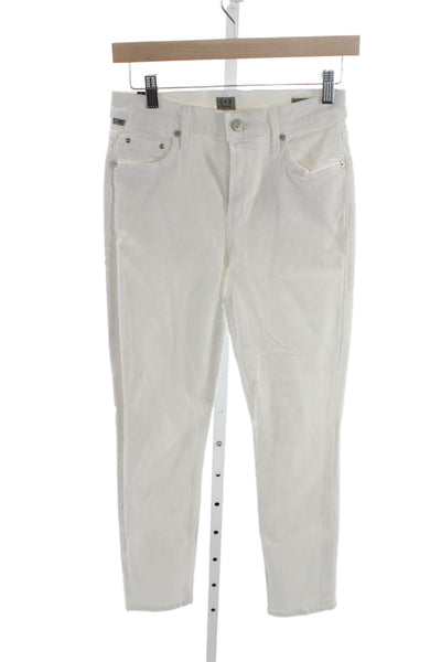 Citizens of Humanity Women Ankle Jeans White Cotton Mid Rise Size 26