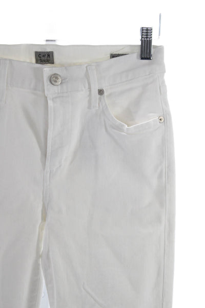 Citizens of Humanity Women Ankle Jeans White Cotton Mid Rise Size 26