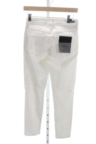Citizens of Humanity Women Ankle Jeans White Cotton Mid Rise Size 26