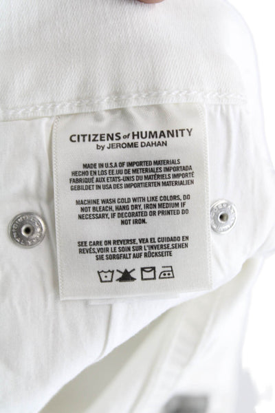 Citizens of Humanity Women Ankle Jeans White Cotton Mid Rise Size 26
