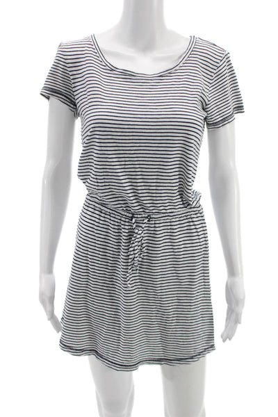 Splendid Women T-Shirt Dress White Cotton Scoop Neck Short Sleeve Size S