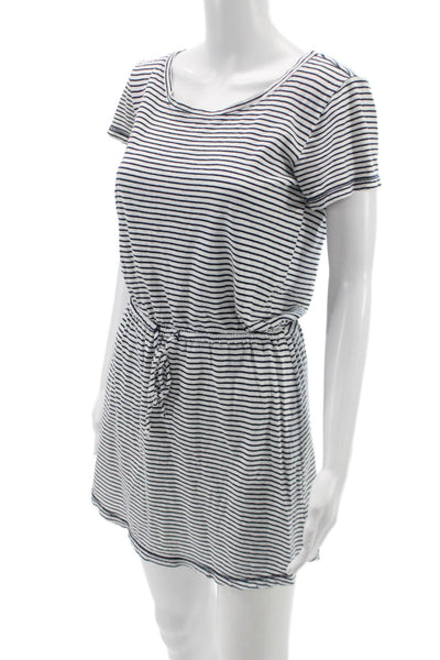 Splendid Women T-Shirt Dress White Cotton Scoop Neck Short Sleeve Size S