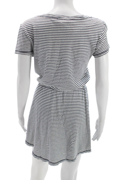 Splendid Women T-Shirt Dress White Cotton Scoop Neck Short Sleeve Size S