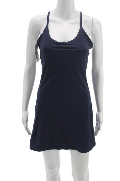 Outdoor Voices Women Tank Dress Romper Blue Nylon Scoop Neck Sleeveless Size XS