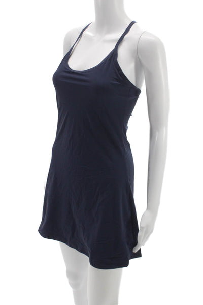 Outdoor Voices Women Tank Dress Romper Blue Nylon Scoop Neck Sleeveless Size XS