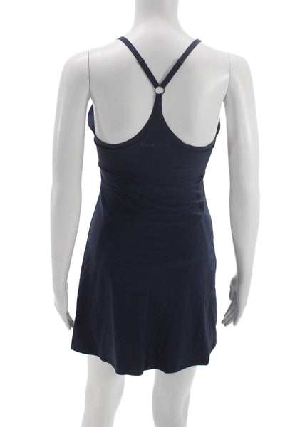 Outdoor Voices Women Tank Dress Romper Blue Nylon Scoop Neck Sleeveless Size XS