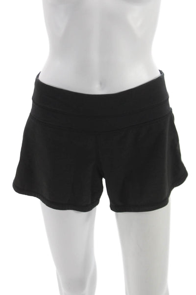 Lululemon Womens Athletic Shorts Black Polyester Zip Size 4