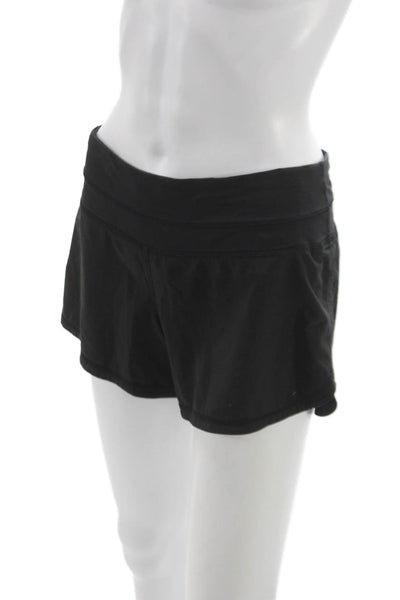 Lululemon Womens Athletic Shorts Black Polyester Zip Size 4