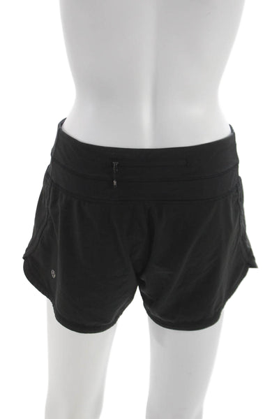 Lululemon Womens Athletic Shorts Black Polyester Zip Size 4