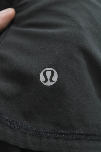 Lululemon Womens Athletic Shorts Black Polyester Zip Size 4