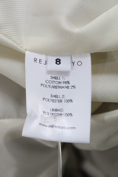 Rejina Pyo Women Brown Cotton Blazer Button Long Sleeve Size 8