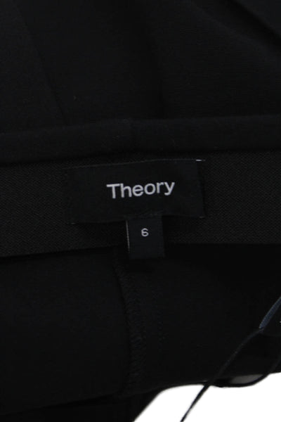 Theory Womens Dress Pants Black Viscose Zip Size 6