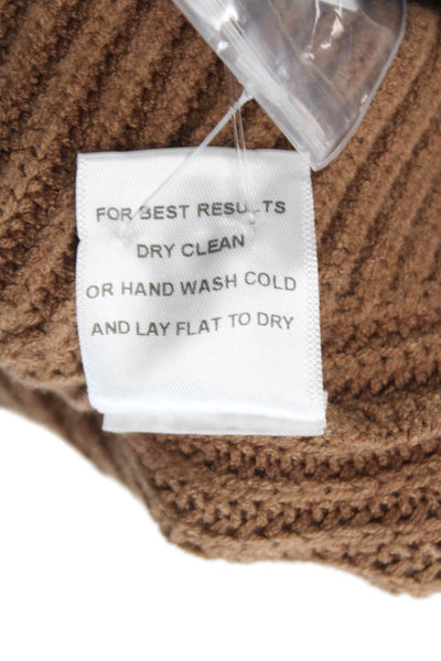 Stitches + Stripes Womens Cardigan Brown Crew Neck Long Sleeve Size S