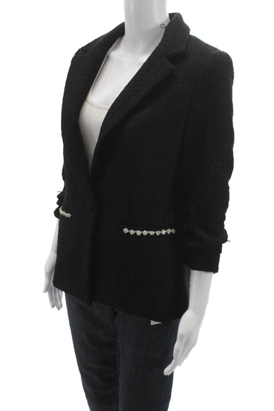 Drew Women Basic Jacket Black Button Polyester 3/4 Sleeve Size S