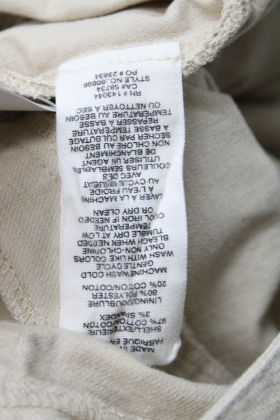 Avec Les Filles Womens Dress Pants Beige Cotton Blend Button Size S