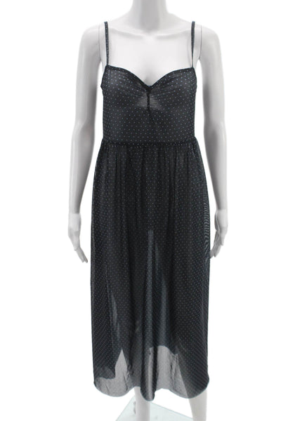 Intimately Free People Womens Polka Dot Night Gown Navy Blue Size Small