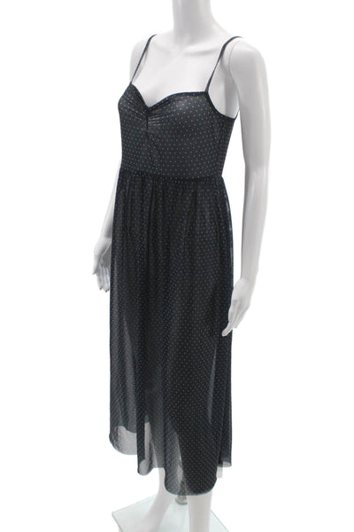 Intimately Free People Womens Polka Dot Night Gown Navy Blue Size Small