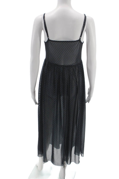 Intimately Free People Womens Polka Dot Night Gown Navy Blue Size Small