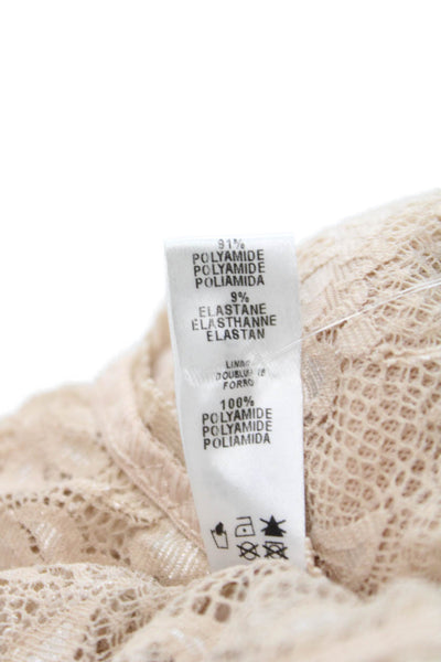 Cosabella Womens Lace Wireless Racerback Bralette Bra Beige Size Large