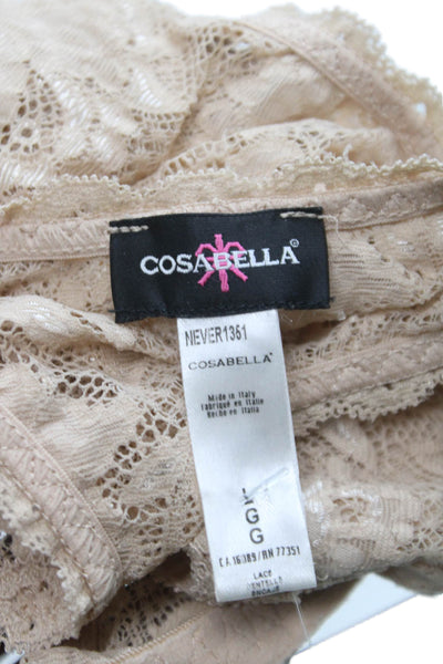 Cosabella Womens Lace Wireless Racerback Bralette Bra Beige Size Large