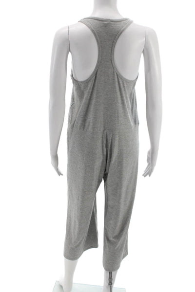 Beyond Yoga Womens Gray Sleeveless Scoop Neck Knit Jumpsuit Size S