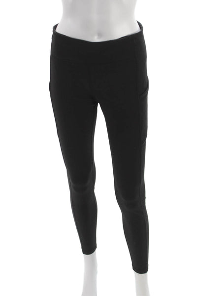 Lululemon Women Ankle Leggings Black Polyester Blend Solid Size 8