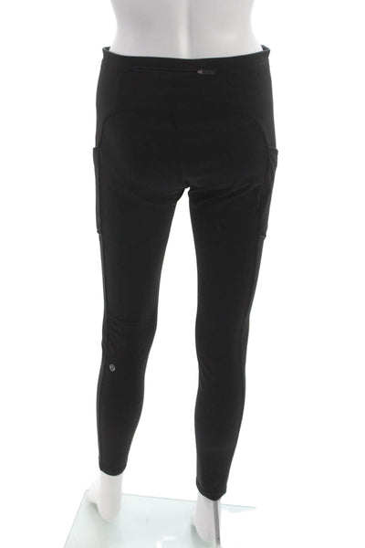 Lululemon Women Ankle Leggings Black Polyester Blend Solid Size 8