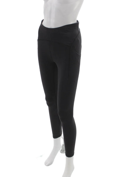 Lululemon Women Ankle Leggings Black Polyester Blend Pull On Solid Size 6