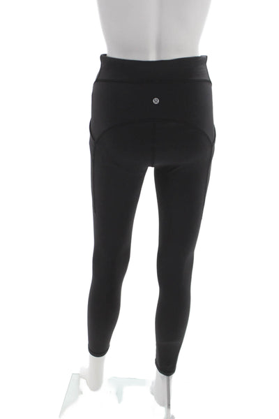 Lululemon Women Ankle Leggings Black Polyester Blend Pull On Solid Size 6