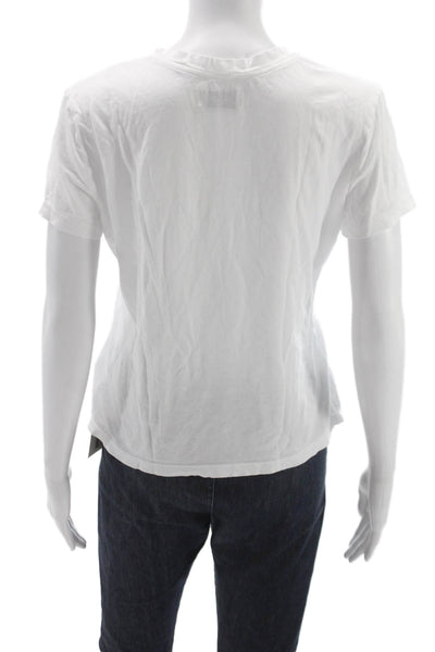 Rowan Womens Basic White Crew Neck Cotton Short Sleeve T-Shirt Size S