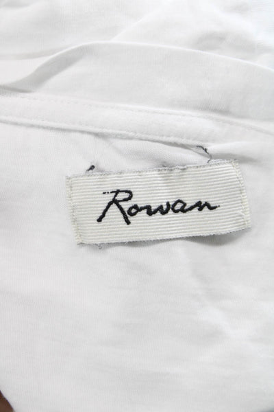 Rowan Womens Basic White Crew Neck Cotton Short Sleeve T-Shirt Size S