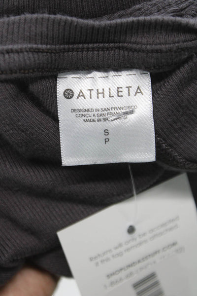 Athleta Women Gray Basic Sleeveless Modal Tank Round Neck Size S