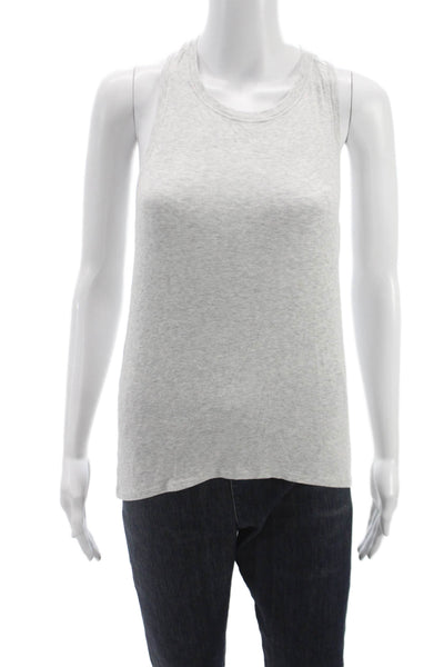 Athleta Women Basic Gray Sleeveless Round Neck Tank Top Size S