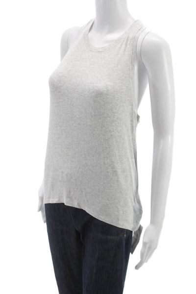 Athleta Women Basic Gray Sleeveless Round Neck Tank Top Size S
