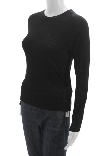 Madewell Women Basic Black Long Sleeve Crew Neck T-Shirt Pullover Size S