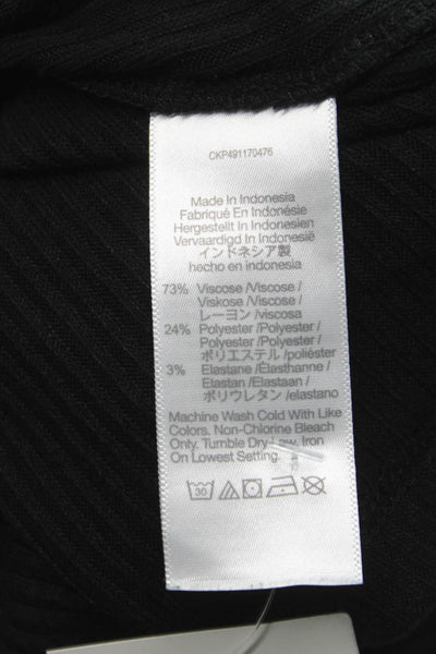 Madewell Women Basic Black Long Sleeve Crew Neck T-Shirt Pullover Size S