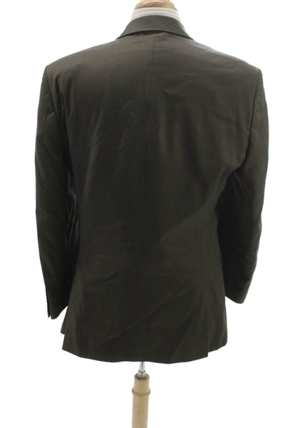 Calvin Klein Mens Blazer Green 100% Wool Solid Size 40