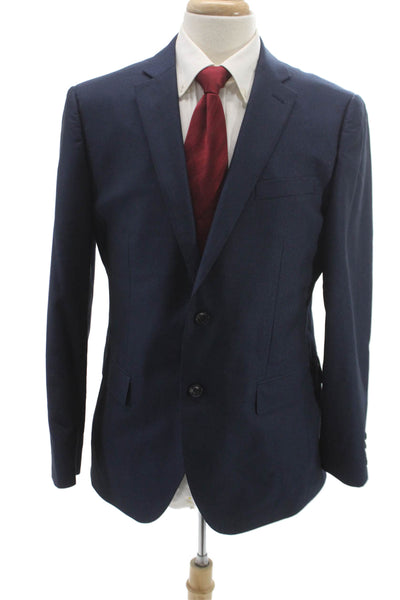 J. Ferrar Mens Blue Polyester Solid Blazer Size 42