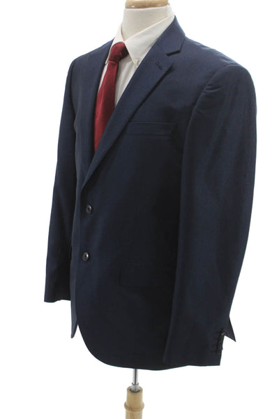 J. Ferrar Mens Blue Polyester Solid Blazer Size 42