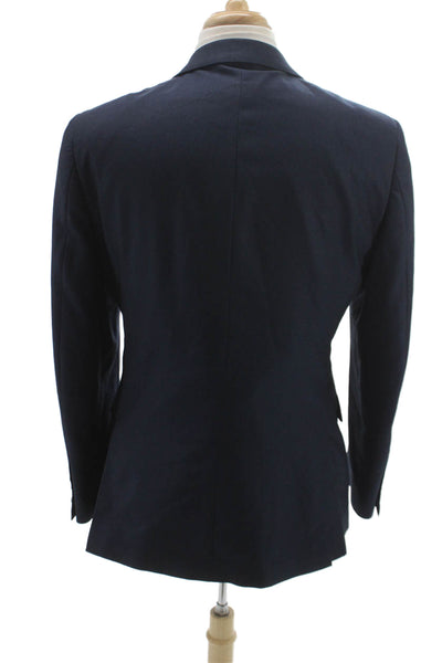 J. Ferrar Mens Blue Polyester Solid Blazer Size 42